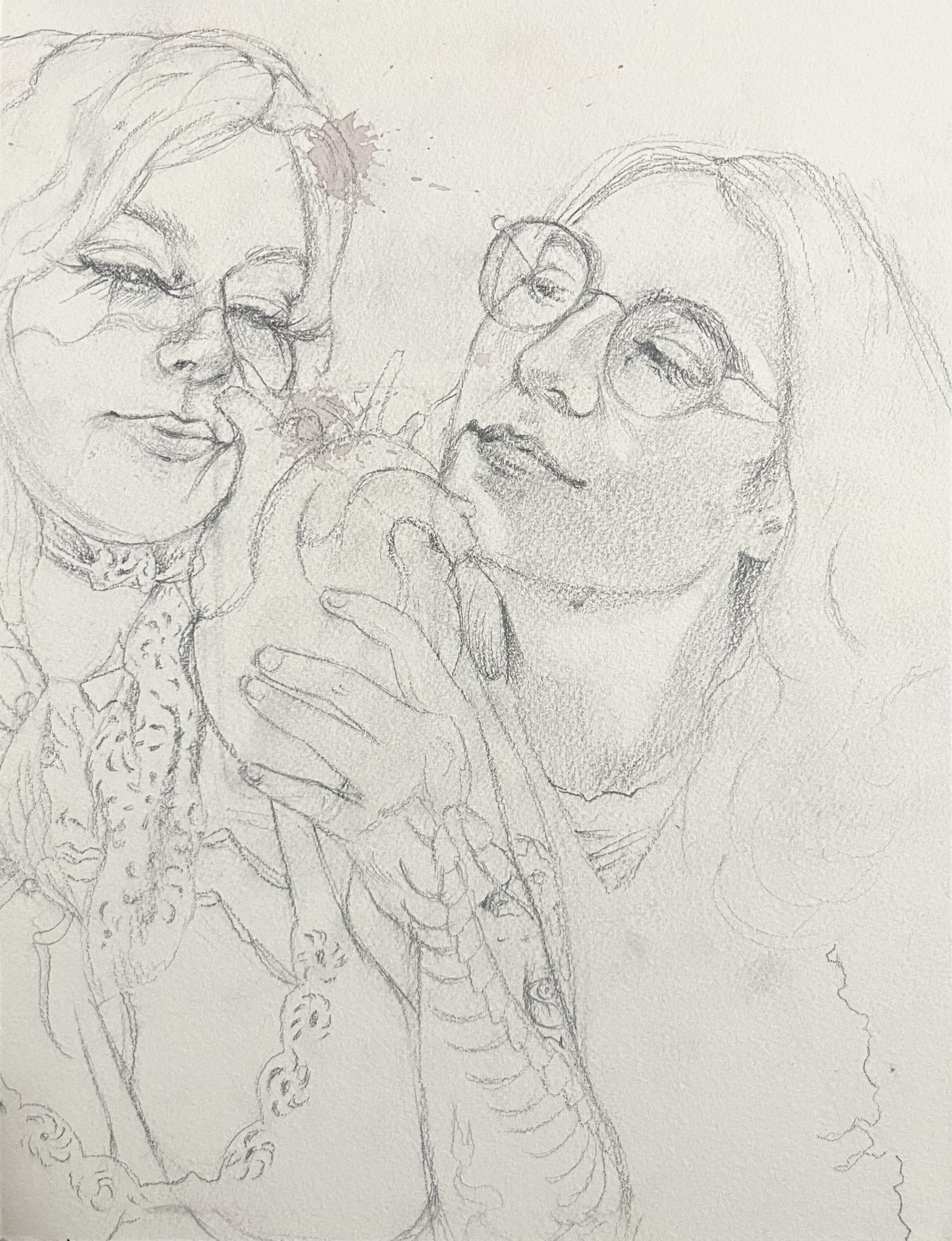 drawing of deirdre and taylor